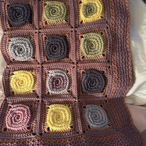 Handmade Crochet Blanket in Blue and Gray (more colors available)